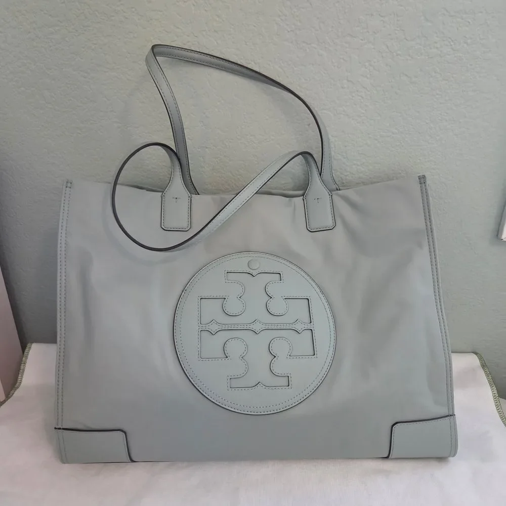 Tory Burch ELLA Tote Bag Blue Celadon